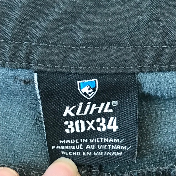 Kuhl Mens Pants Grey Outdoor Hiking Cargo Zip Pockets Straight Leg Sz 30x34 - Picture 5 of 12